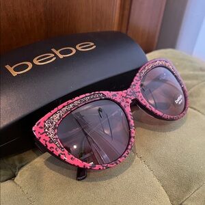 Bebe Pink Animal Print Sunglasses